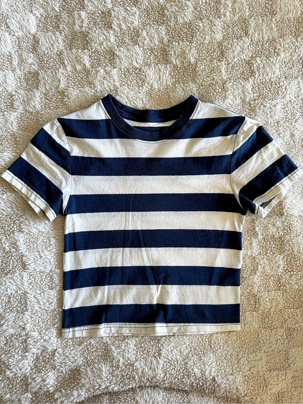 BDG Striped Short Sleeve Tee in Blue & White